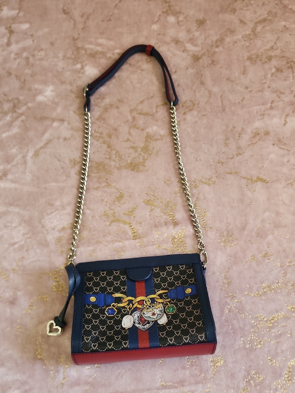 BRIGHTON | Women’s Navy and Red Chain Crossbody Bag